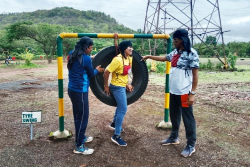 Tyre Swing Outbound Training | Empower Activity Camps