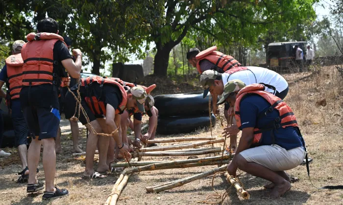 Raft Building preparation by Team Raft Building preparation by Team